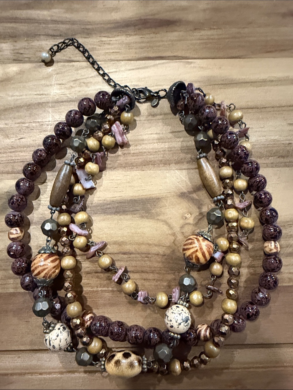 Boho Multi-Strand Beaded Necklace